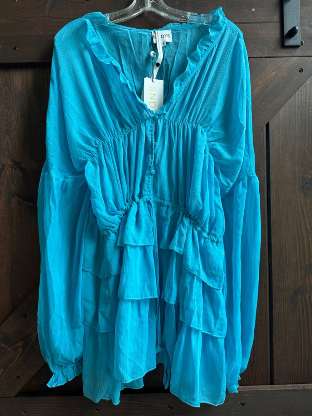 SNDYS Women’s Turquoise Ruffle Mini Dress